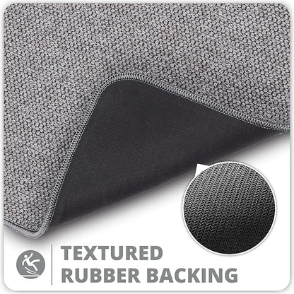 Bosap Bath Mat,Ultra Thin Bathroom Runner Rugs,Large Bath Mats for Bathroom,Quick Dry,Non-Slip,Machine Washable,Low Pile,Bath Rug,Shower Outside,Sink,Home Decor Accessories.Grey,1'5"x4'11"（17x59inch）