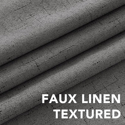 H.VERSAILTEX Primitive Linen Curtains 100% Blackout Curtain Drapes Burlap