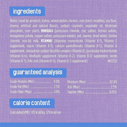 Purina Friskies Shreds Turkey and Cheese Dinner in Gravy High Protein Wet Cat Food - (Pack of 24) 5.5 oz. Cans