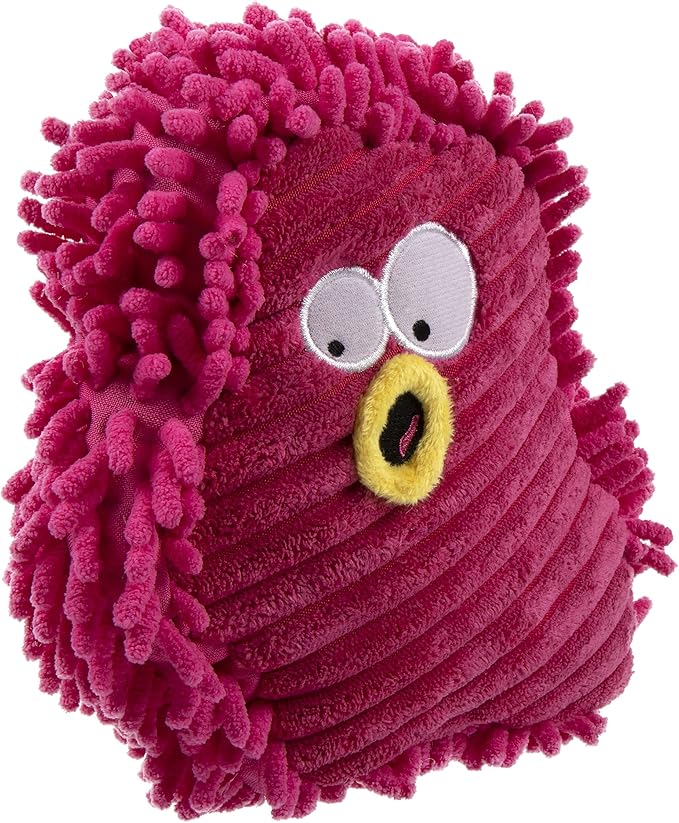 goDog PlayClean Germs Squeaky Plush Dog Toy with Odor-Eliminating Essential Oils, Chew Guard Technology - Pink, Small