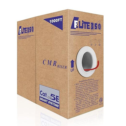 Elite CAT5E Riser, UTP 24AWG, Solid Bare Copper, UL Certified, Bulk Ethernet