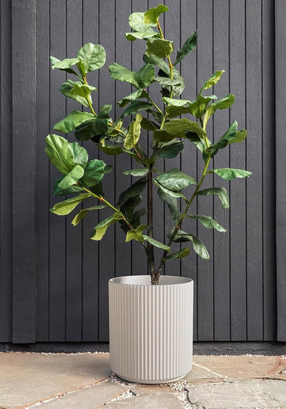 Veradek Demi 20 in. Round White Plastic Planter DMV20W