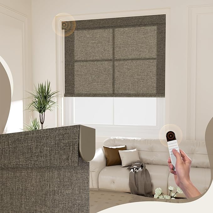 Boolegon Motorized Light Filtering Roller Blinds