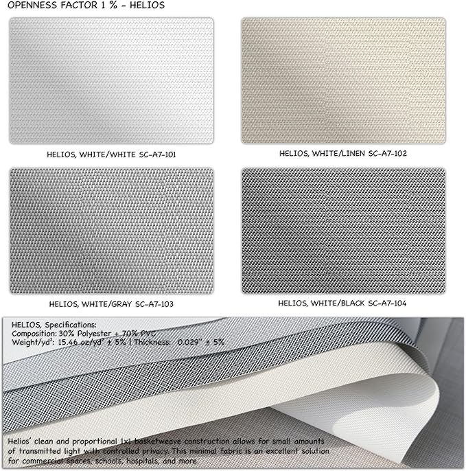 HILADUO Customized Solar Screen Roller Shade Blinds