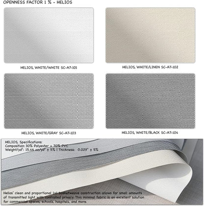 HILADUO Customized Solar Screen Roller Shade Blinds