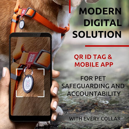 WAUDOG Waterproof Dog Harness - Adjustable for Large, Small and Medium Dogs - Heavy Duty with Durable Metal Clasp and QR Tag - Boy & Girl - Orange (16-22in)