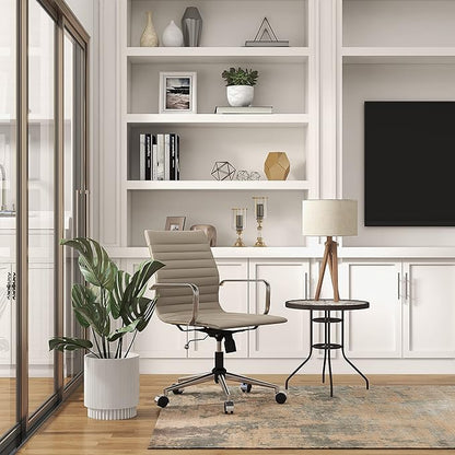 LUXMOD Office Chair Ergonomic Swivel Desk Chair with Wheels Adjustable Heavy-Computer Chair for Home and Conference Room Wide 22.83in Seat for Women and Men ，Grey