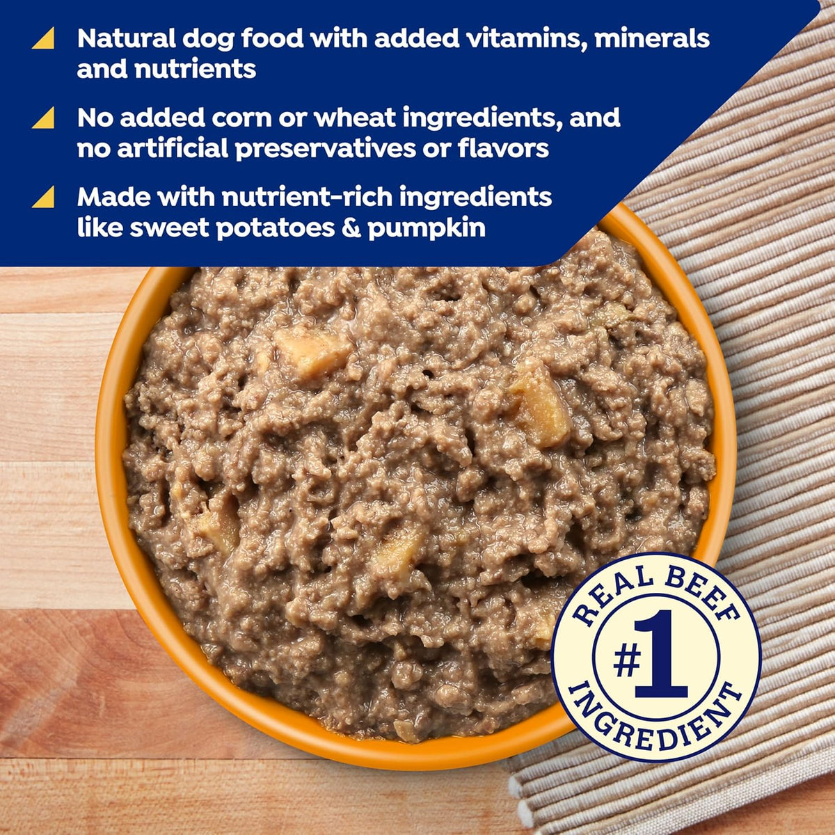 Nature's Recipe Grain Free Beef, Sweet Potato, and Pumpkin Recipe Wet Dog Food, 13 oz. Can, 12 Count