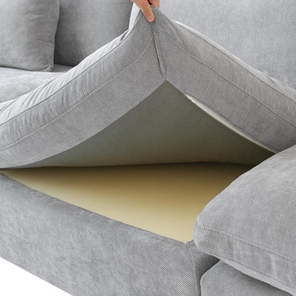 Modular Sectional Sofa,119inch V Shaped Down Filled Cloud Couch,5 Seater Convertible Sofa Living Room Set,Cover Washable and Replaceable Couches for Living Room,Gray