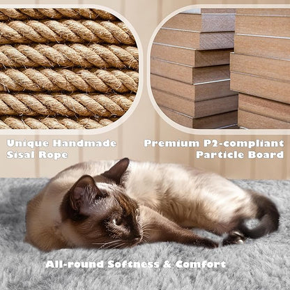 Yaheetech 54in Cat Tree Cat Tower w/Scratching Posts, Double Condos and Dangling Balls Kittens Pet House Play, Light Gray