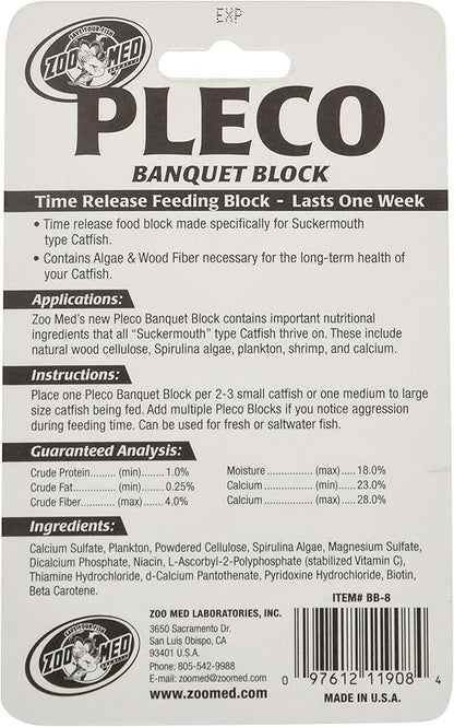 Zoo Med Laboratories AZMBB8 Pleco Banquet Block Black 0.45 Ounce (Pack of 1)