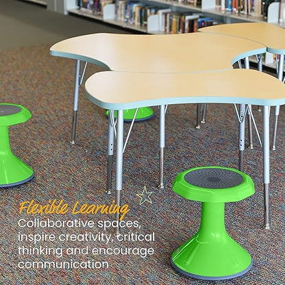 ECR4Kids ACE Active Core Engagement Wobble Stool, 15-Inch Seat Height, Flexible Seating, Grassy Green