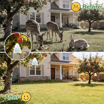 24 Pack Deer & Rabbit Repellent Balls for Outdoor Use, Long-Lasting Scent Deterrent, Helps Protect Plants, Garden, Lawn & Yard from Browsing Animals