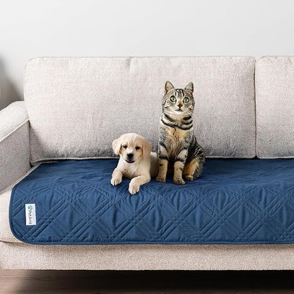 PetAmi Waterproof Couch Cover for Dogs, Waterproof Pet Blanket, Reversible Furniture Cover Sofa Protector for Pet Cat Bed, Washable Waterproof Blanket Dog Cover for Couch Seat, 30x70 Blue