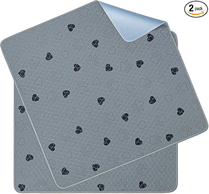 Feandrea Washable Pee Pads for Dogs, Waterproof, 72 x 72 Inches, 1 Pack | Reusable Pet Training Pads for Cats, Rabbits, XL, Leakproof, Non-Slip, Super Absorbent, Gray, ISLAND Collection UPTD072G01