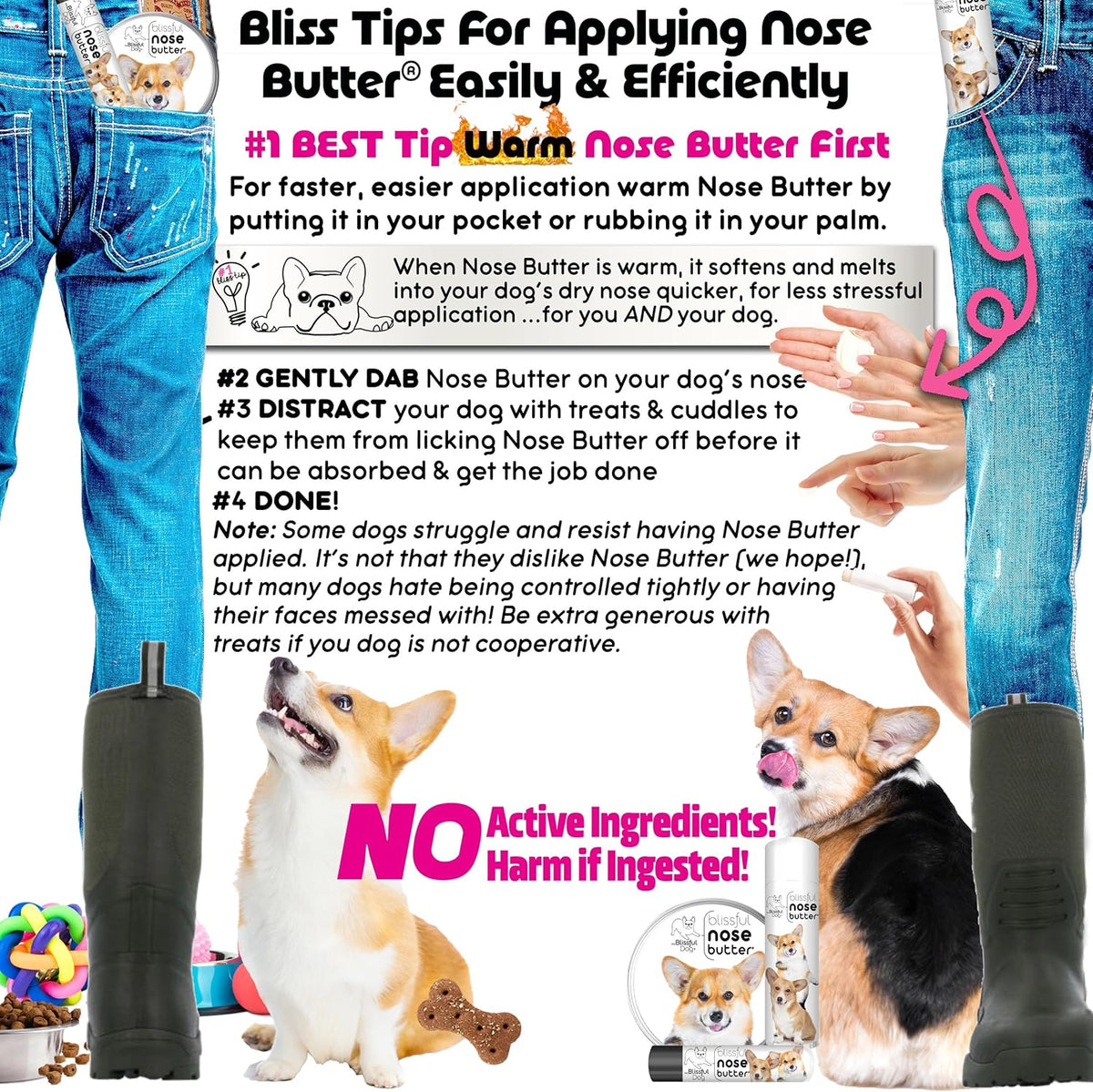 The Blissful Dog Corgi Unscented Nose Butter, 8-Ounce