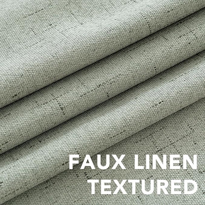H.VERSAILTEX Primitive Linen Curtains 100% Blackout Curtain Drapes Burlap