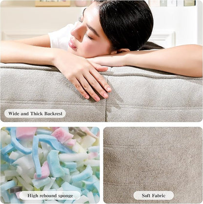 Cvortll Bean Bag Chair with Ottoman, Comfy Bean Bag Sofa with Memory Foam, Lazy BeanBag Sofa with Footstool, Fireside Bean Bag Couch for Living Room, Bedroom, Apartment (Gray)