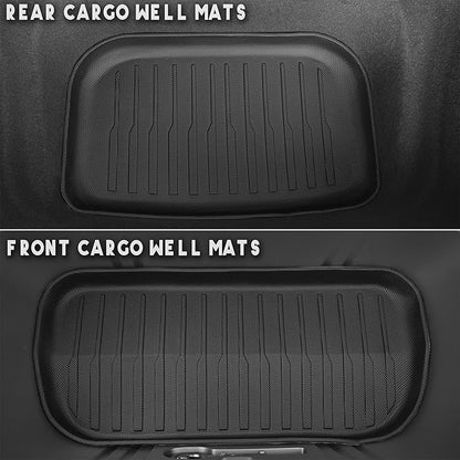 KARPAL Floor Mats for Tesla Model Y Juniper 2025 2026 5-Seater (Not Fit 7 Seats), All Weather TPE Floor Liners & Trunk Liner Backrest Mat & Rear Bumper Guard, Model Y Juniper Accessories 7PCS