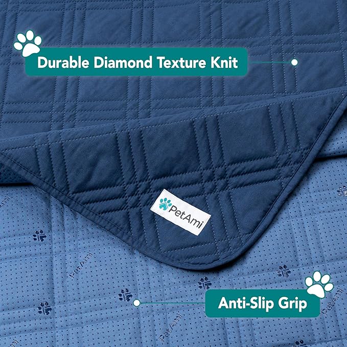 PetAmi Waterproof Couch Cover for Dogs, Waterproof Pet Blanket, Reversible Furniture Cover Sofa Protector for Pet Cat Bed, Washable Waterproof Blanket Dog Cover for Couch Seat, 30x70 Blue
