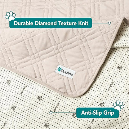 PetAmi Waterproof Dog Bed Cover, Reversible Furniture Protector for Cats & Dogs, Washable Blanket for Couch Seat, 102x82 Beige