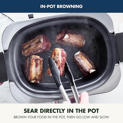 GreenPan Elite 8-in-1 Programmable 6QT Electric Slow Cooker, Dishwasher Safe
