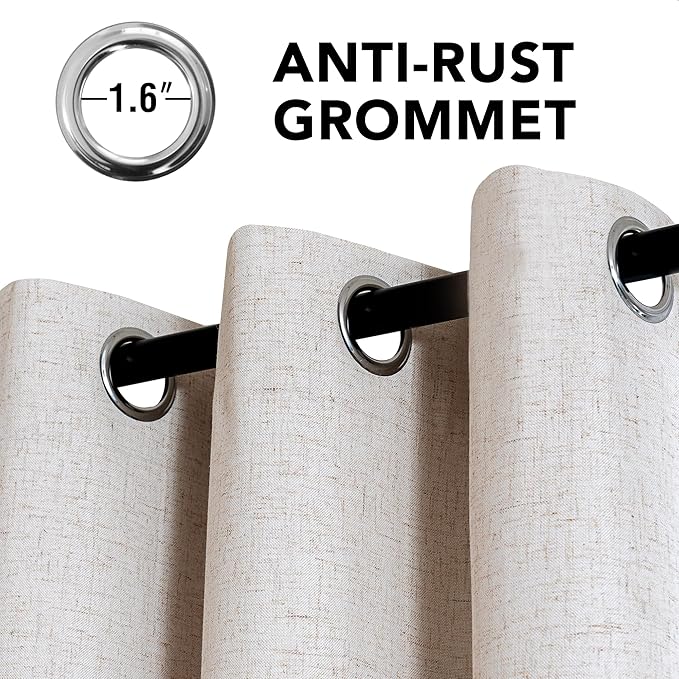 H.VERSAILTEX Linen Curtains 100% Blackout Curtains