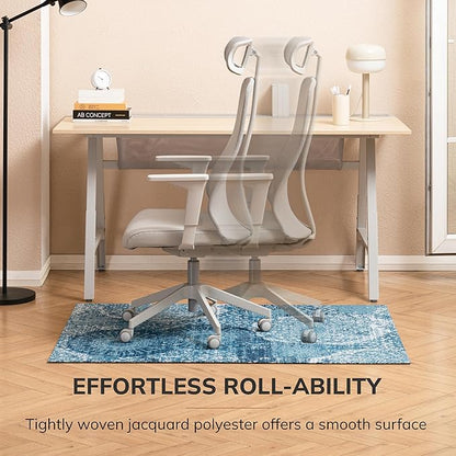 Anji Mountain Rug'd Office Chair Mat for Carpet & Hardwood Floor - Jacquard Woven Top, Anti-Slip Backing, Low Pile, Floor Protector Desk Chair Mat, Office Rugs for Rolling Chairs (40 x 54)