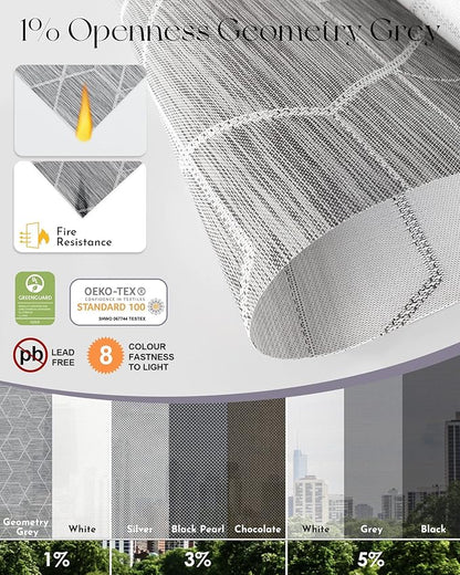 Graywind Motorized Solar Shades Light Filtering Mesh Shade Compatible