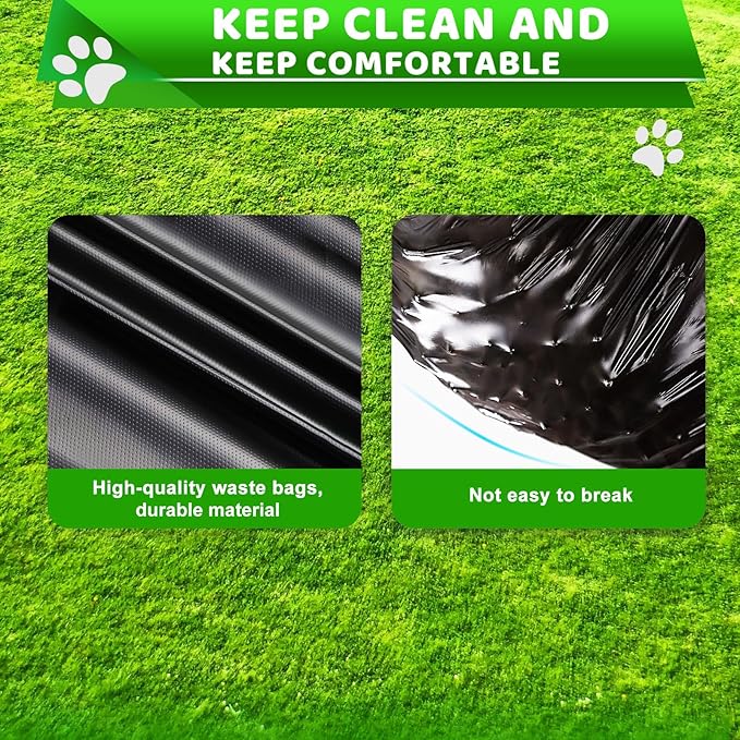 Dog Waste Bags for 15L Dog Poop Trash Can, 5 Pack Rolls Totaling 100 Bags, Black, Unscented