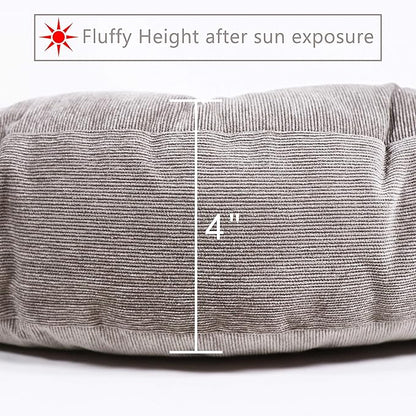 Tiita Patio Chair Cushions Round Seat Pillows Set of 2 Floor Pads 22" x 22" Throw Cushion for Indoor/Outdoor Furniture Sitting Living Room Garden, Grey