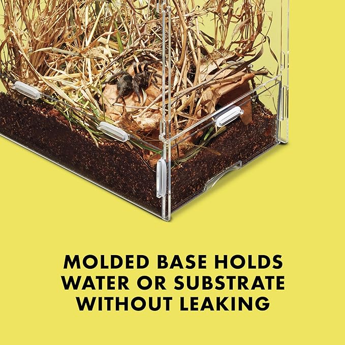 Zilla Micro Habitat Terrarium, Arboreal, with Locking Latch, for Isopods, Spiders, Insects, Small