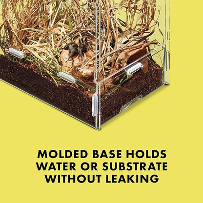 Zilla Micro Habitat Terrarium, Arboreal, with Locking Latch, for Isopods, Spiders, Insects, Small