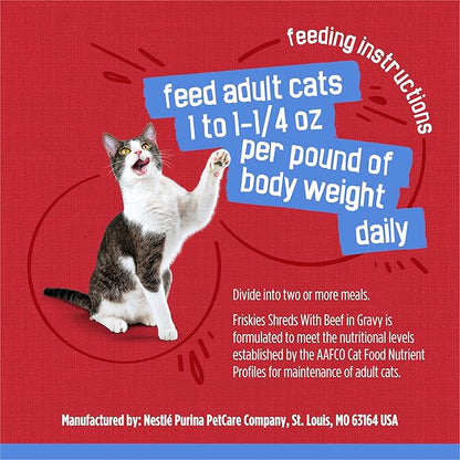 Purina Friskies Shreds With Beef in Gravy Wet Cat Food - (Pack of 24) 5.5 oz. Cans