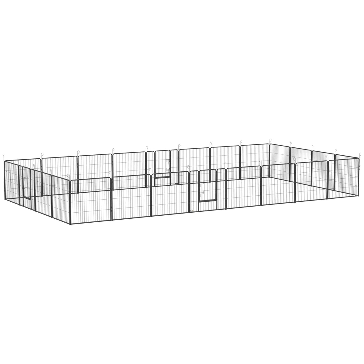 24 Panel Dog Playpen for Small and Medium Dogs with Lockable Door, 15.7 x 15.7 x 2.6