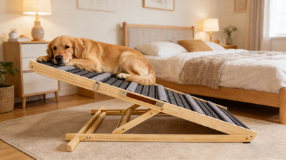 2026 Upgraded Dog Ramp for Couch, Small Dog Ramp for Sofa, 6 Adjustable Height from 14'' to 25", Portable Stable Pet Steps with Non-Slip Pad, Pet Ramps Use for Sofa Couch Stairs