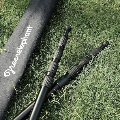 Green Elephant Camping Tarp Poles - Adjustable Aluminum Telescoping Tent Poles for Tarps, Canopy & Awning - Heavy Duty Collapsible Pole Set of 4 - Extends 8ft, Shrinks to 2ft - Caravan & Beach Shade