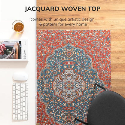Anji Mountain Rug'd Office Chair Mat for Carpet & Hardwood Floor - Jacquard Woven Top, Anti-Slip Backing, Low Pile, Floor Protector Desk Chair Mat, Office Rugs for Rolling Chairs (36 x 48)