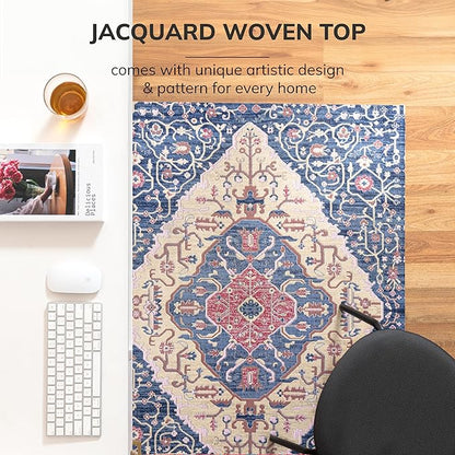 Anji Mountain Rug’d Office Chair Mat for Carpet & Hardwood Floor – Jacquard Woven Top, Anti-Slip Backing, Low Pile, Floor Protector Desk Chair Mat, Office Rugs for Rolling Chairs (36 x 48)