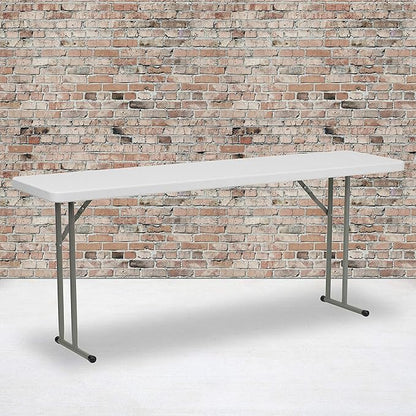 EMMA + OLIVER 6' Rectangular Plastic Folding Table, Long Plastic Foldable Table for Residential Indoor/Outdoor Events, White | Folding, Training and Event