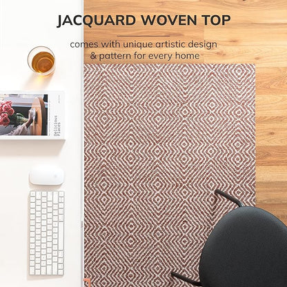 Anji Mountain Rug'd Office Chair Mat for Carpet & Hardwood Floor - Jacquard Woven Top, Anti-Slip Backing, Low Pile, Floor Protector Desk Chair Mat, Office Rugs for Rolling Chairs (40 x 54)