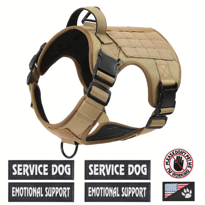American Local Tactical Pet Boobs Service Dog Harness Vest Adjustable Reflective Dog Harness Metal Buckle Hiking Training