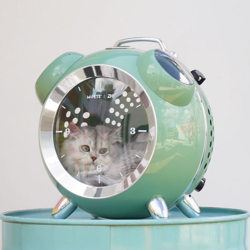 Alarm Clock Cat Bag Portable Space Pet Cabin For Outdoor Use