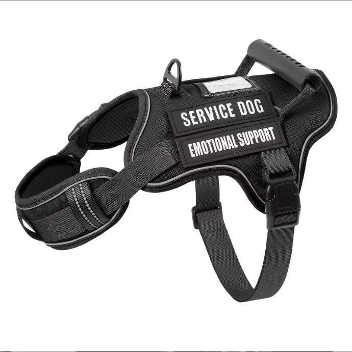 USLOCAL Tactical Service Dog Harness With Control Handle No Pulling Adjustable Reflective Pet Vest Harness Easy Walking Training
