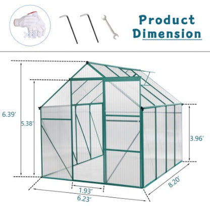 Green-6 X 8 FT Outdoor Patio Greenhouse