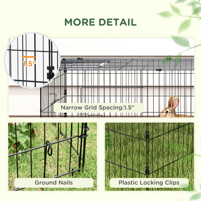 73" Small Animal Playpen with with Roof for Rabbits, Chicken, Chinchillas for Indoor/Outdoor Use, Green