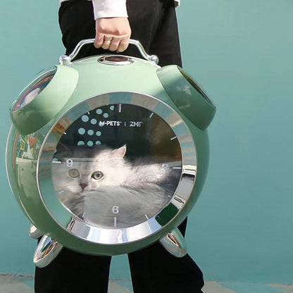 Alarm Clock Cat Bag Portable Space Pet Cabin For Outdoor Use