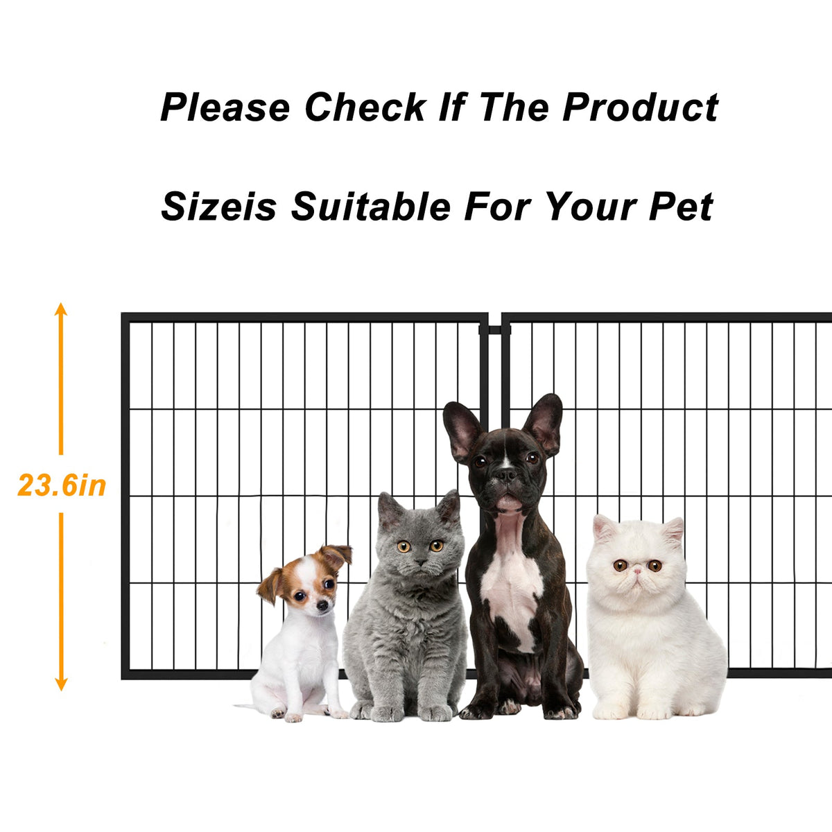 47.2" Dog Crate for Small Medium Large Dogs, Puppy Dog Playpen for Yard Indoor Outdoor Use, Pet Dog Cage Kennel (47.2"L x 23.6"W x 23.6"H)