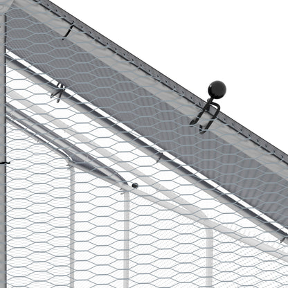 Large Chicken Coop Metal Chicken Run for Chickens with Waterproof and Anti-UV Cover, Spire Shaped Walk in Fence Cage Hen House for Outdoor and Yard Farm Use, 1.3" Dia, 9.8 x 26.2 x 6.4