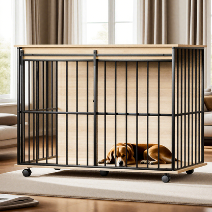 Dog crate furniture, large-sized dog crate suitable for medium to large dogs, wooden dog kennel furniture